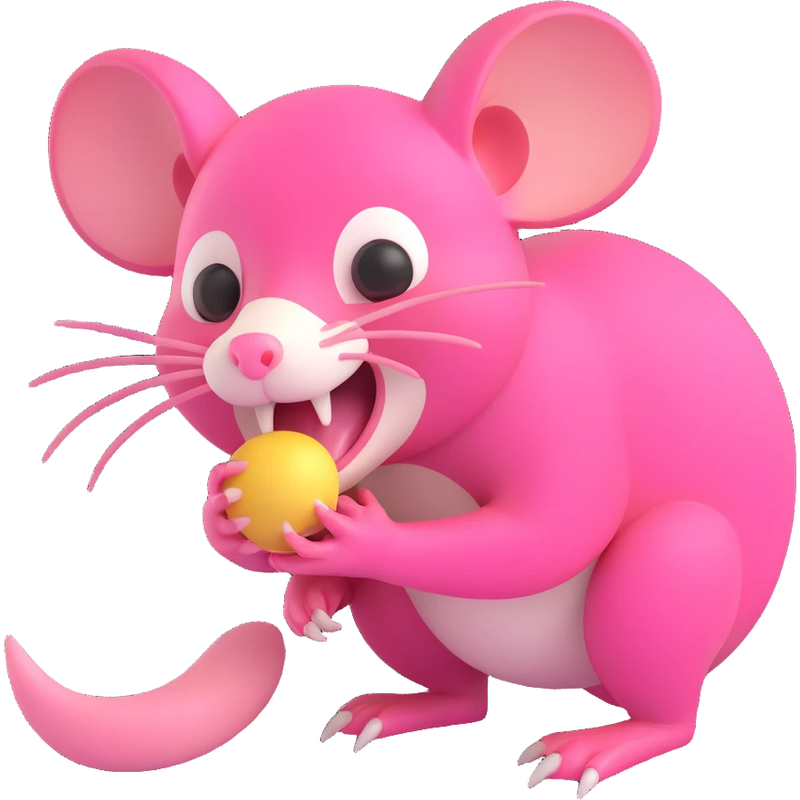 pink possum biting something emoji