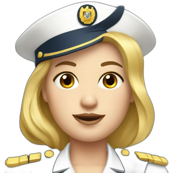 Fat blonde French navy officer emoji