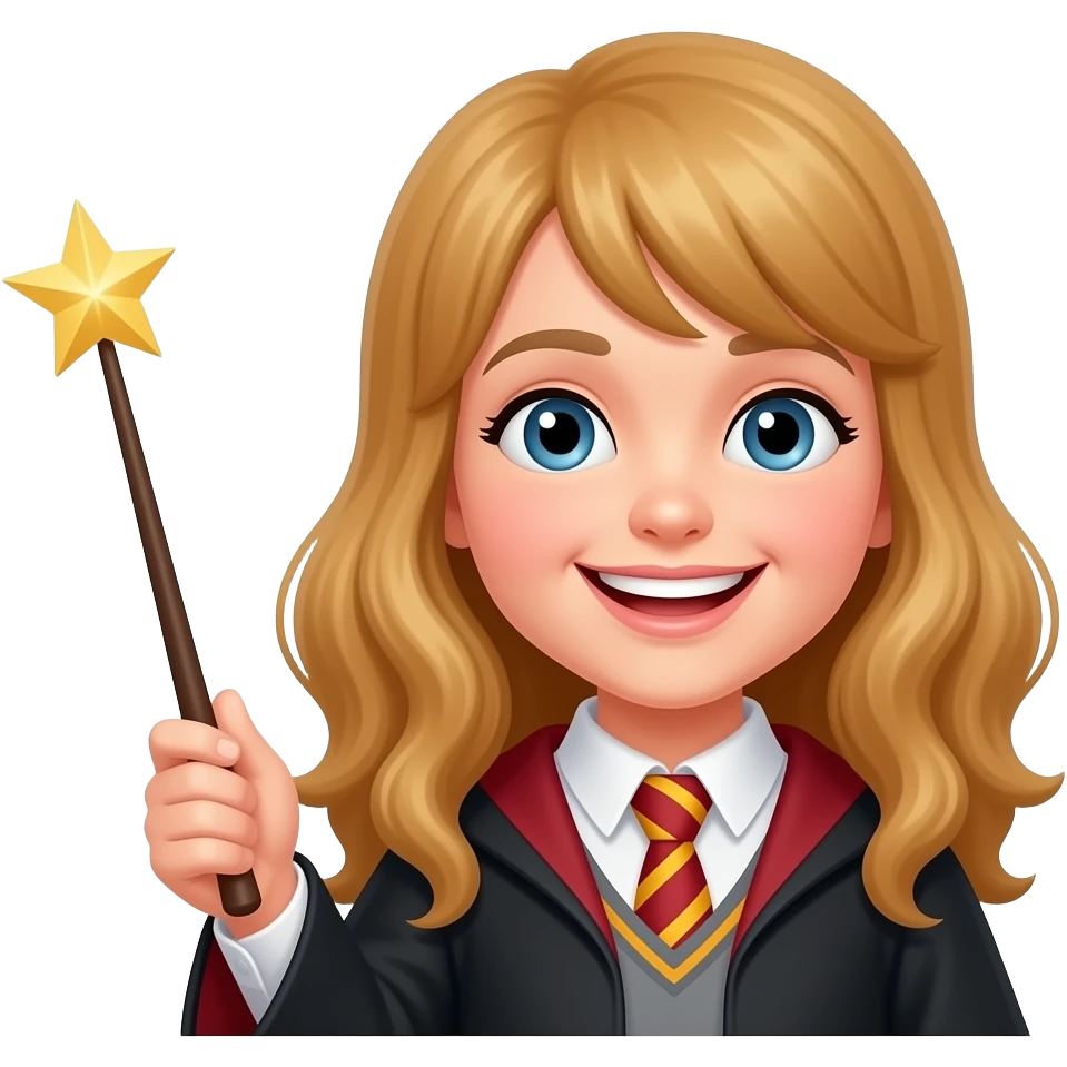 smiley face with a magic wand. Transparent background. emoji