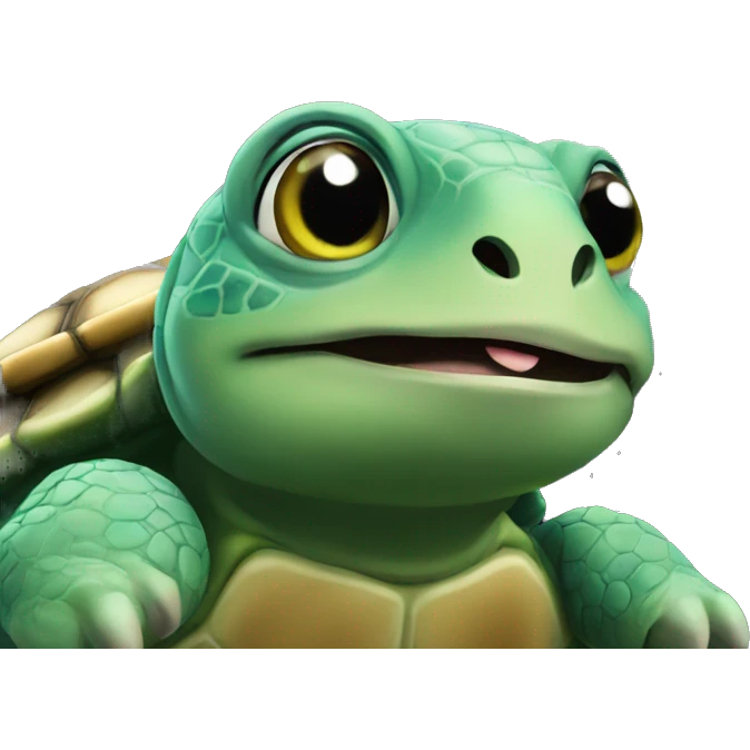 turtle with cat face on the moon emoji