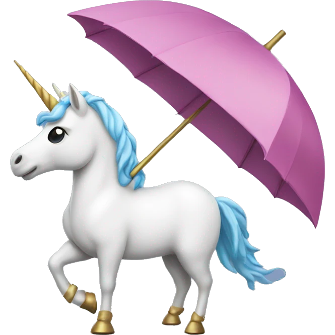 Unicorn holding an umbrella  emoji