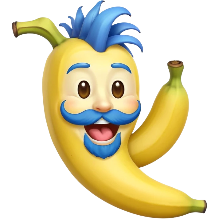 laughing banana with blue beard emoji