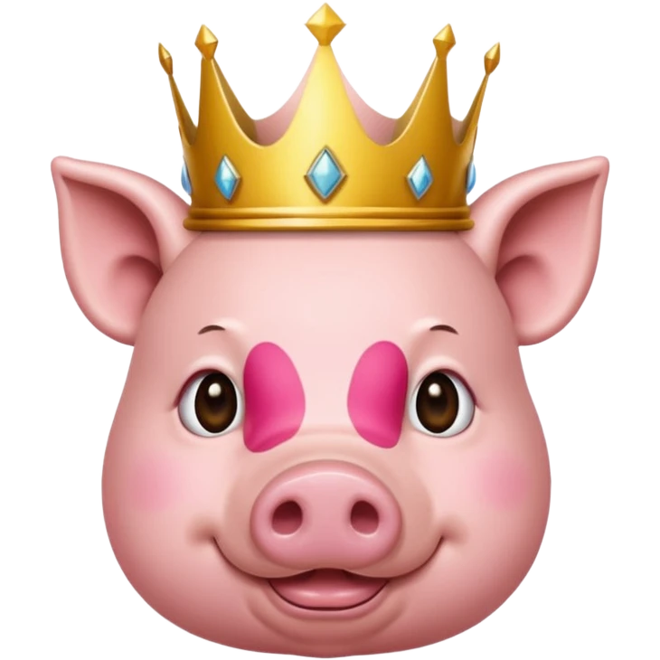 Pig wearing crown emoji