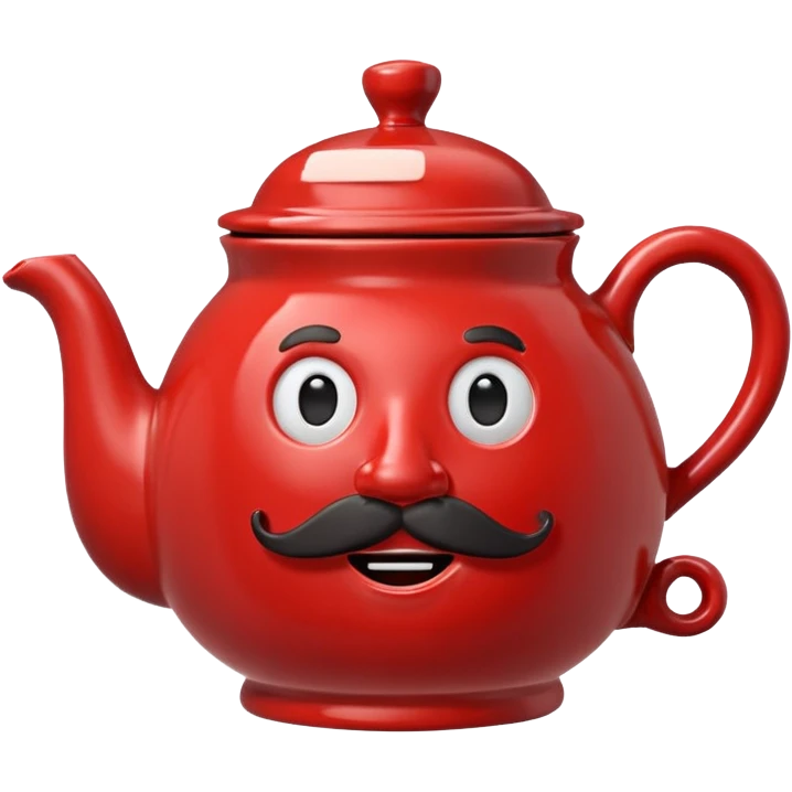 talking teapot red with mustach emoji