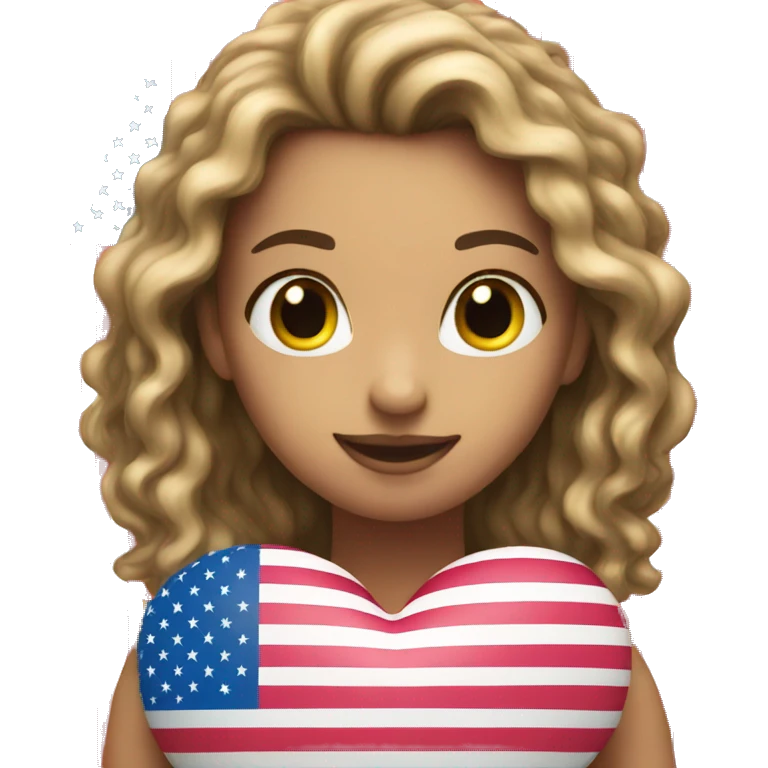 American flag heart emoji