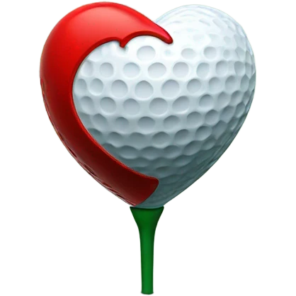 Golf ball in shape of a heart emoji