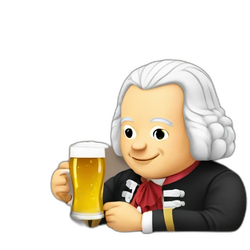 Johann Sebastian Bach drinking beer emoji
