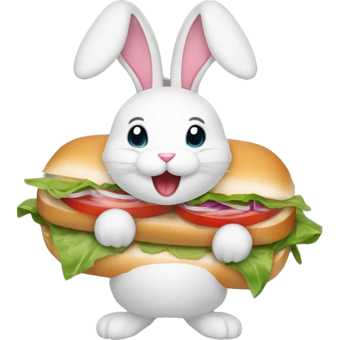 Gyros sandwich held by bunny rabbit emoji