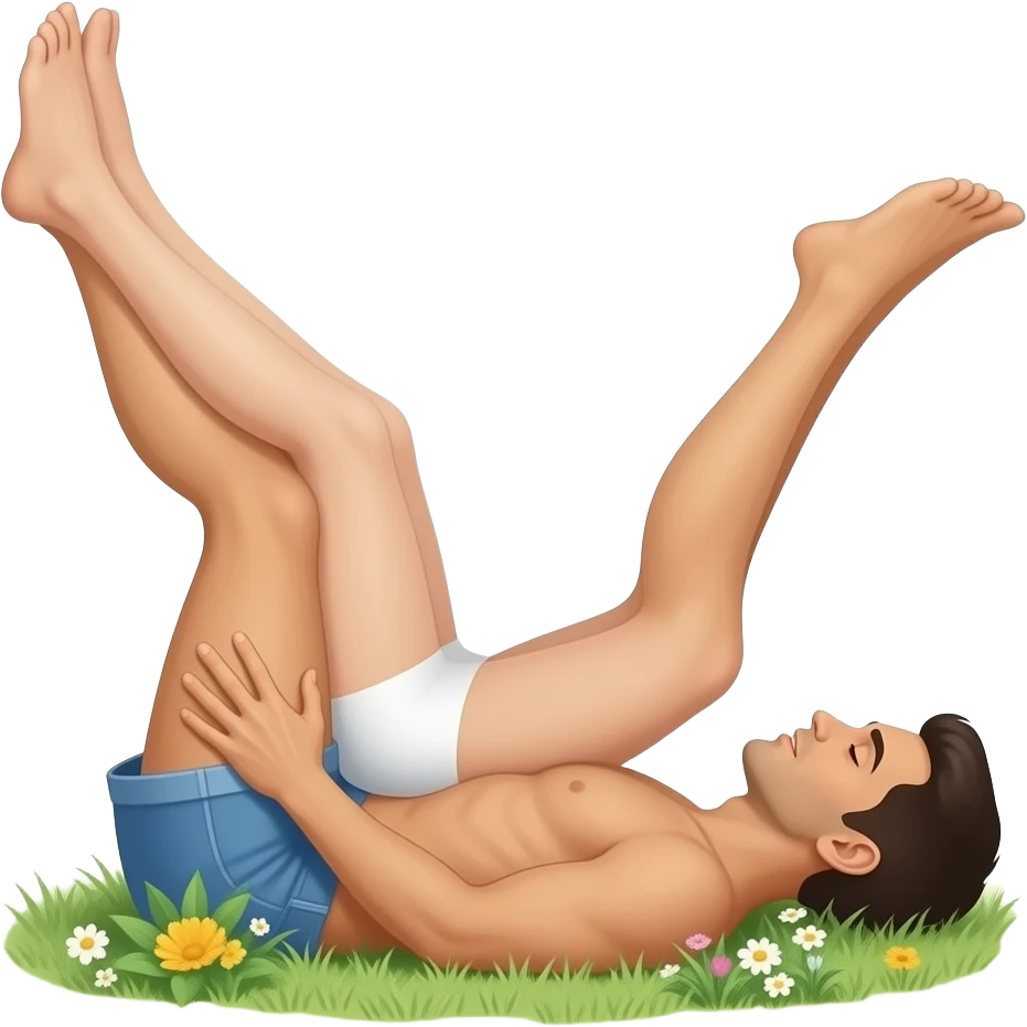 Naked couple having misionary legs up sex outside emoji