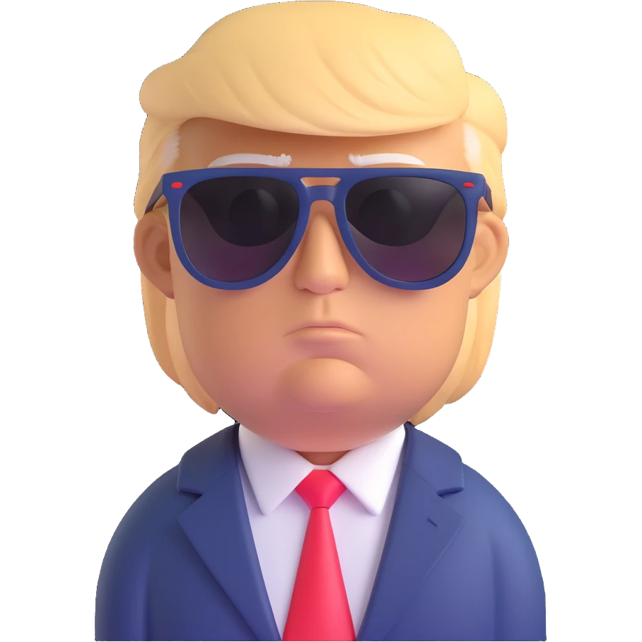 Donald Trump wearing sunglasses emoji