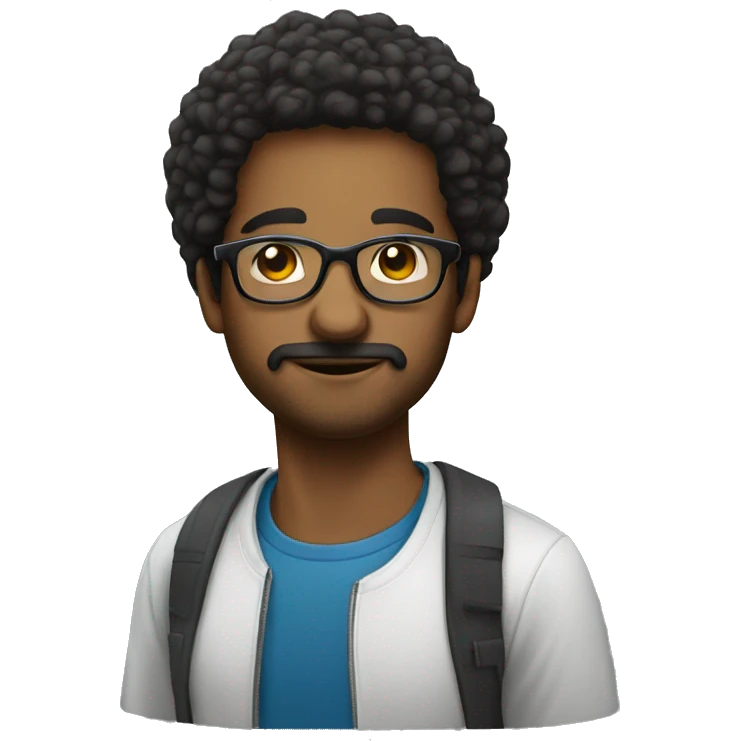 hispanic afro man glasses emoji