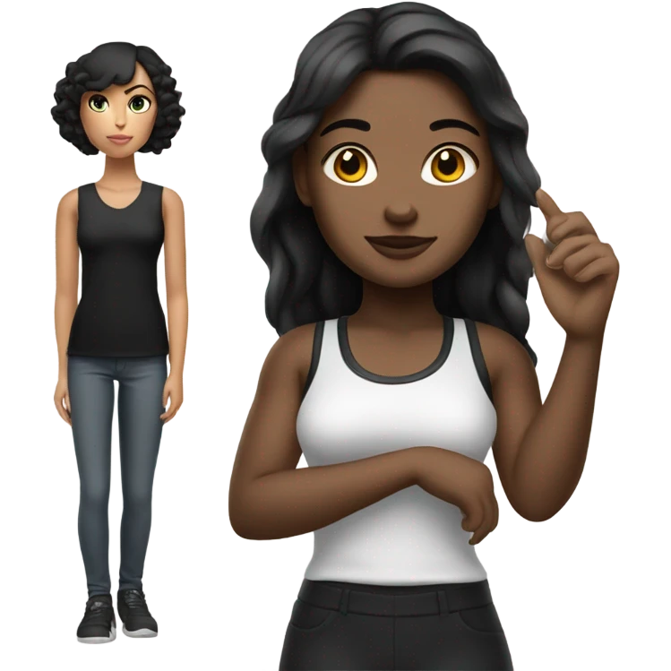 realistic sleek thick black puma - girl  emoji
