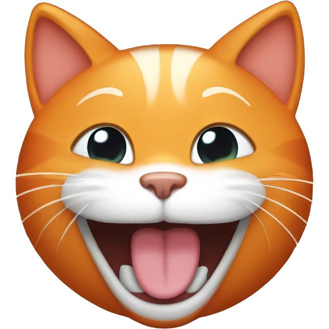orange cat laughing with tears coming out emoji