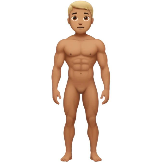 Naked man full body with penis emoji