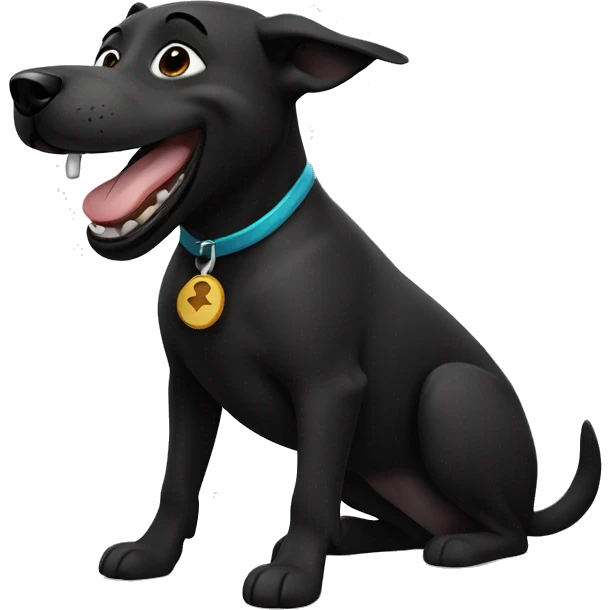 laughing black healer dog emoji