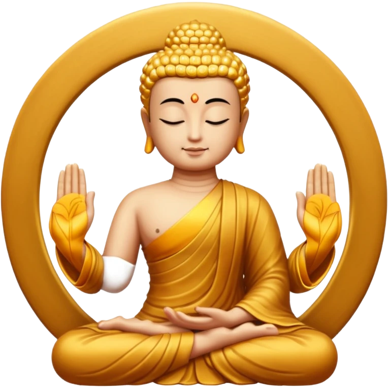 Buddha makes a namaste with his hands emoji