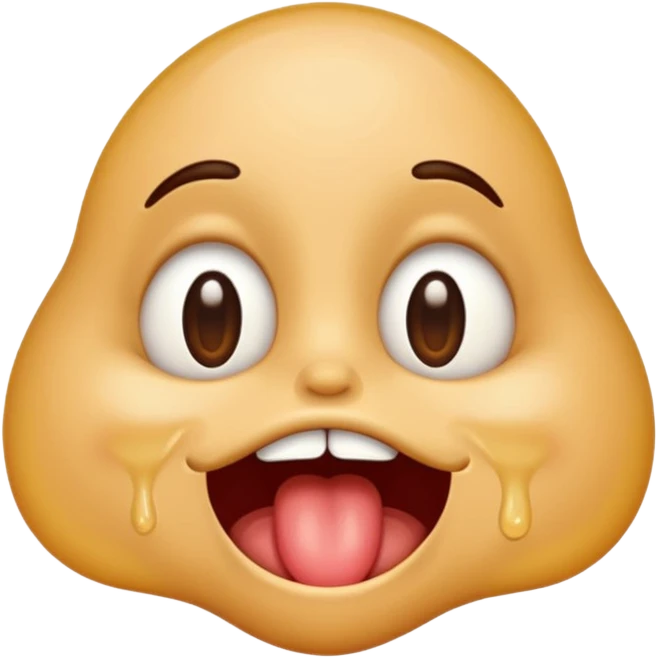 stupid emoji with saliva drooping from mouth and lazy eyes emoji