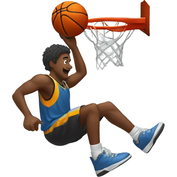 someone dunking on a basketball hoop emoji