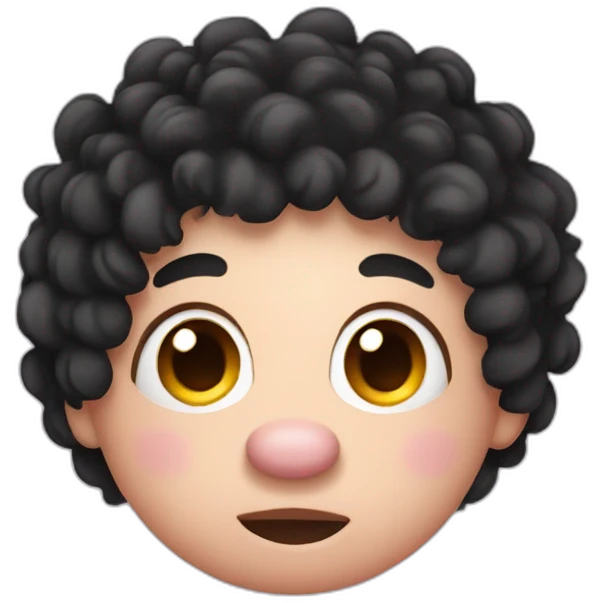 Pig with black curly hair emoji