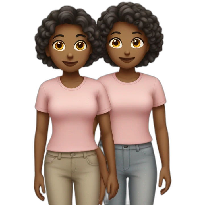 three girls standing emoji
