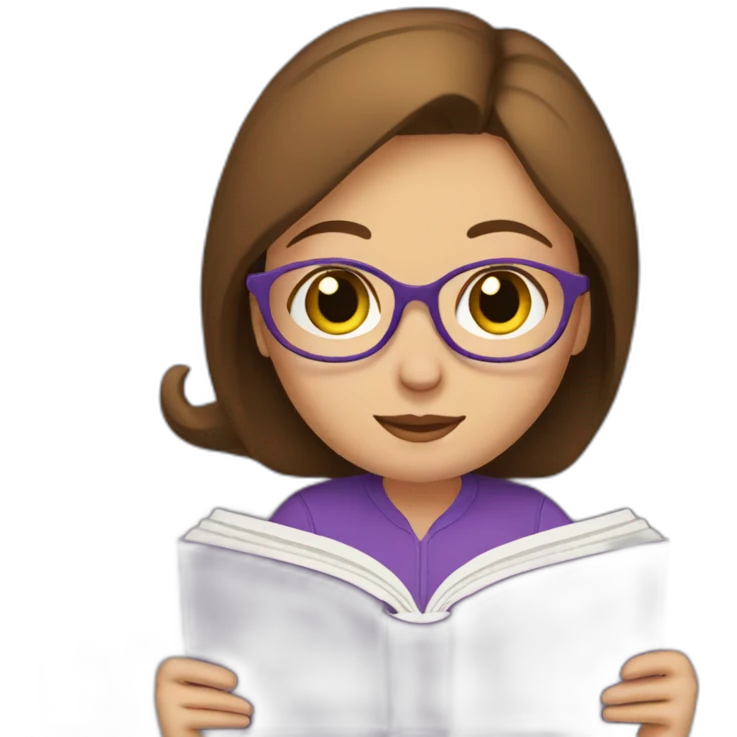brown-medium-hair-girl-wearing-purple-blause-reading-a-book emoji