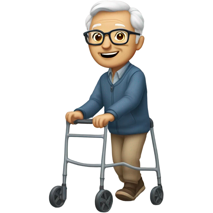 Grandpa with a walker emoji
