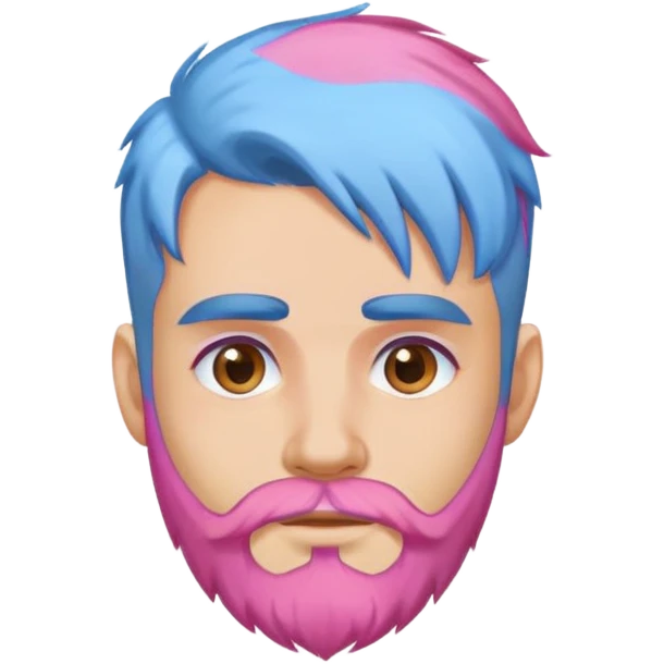 a man with a pink beard and a blue hair  emoji