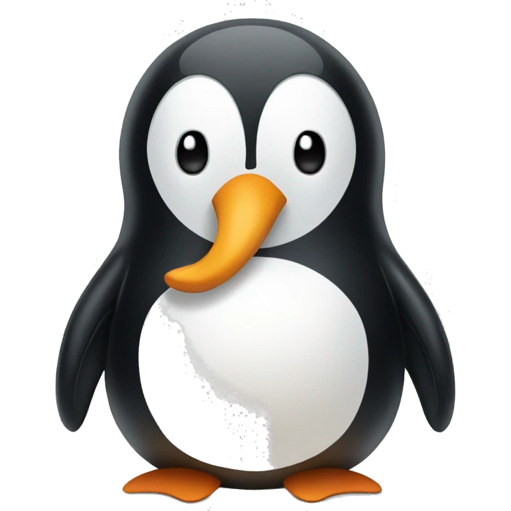 Penguin half apple emoji