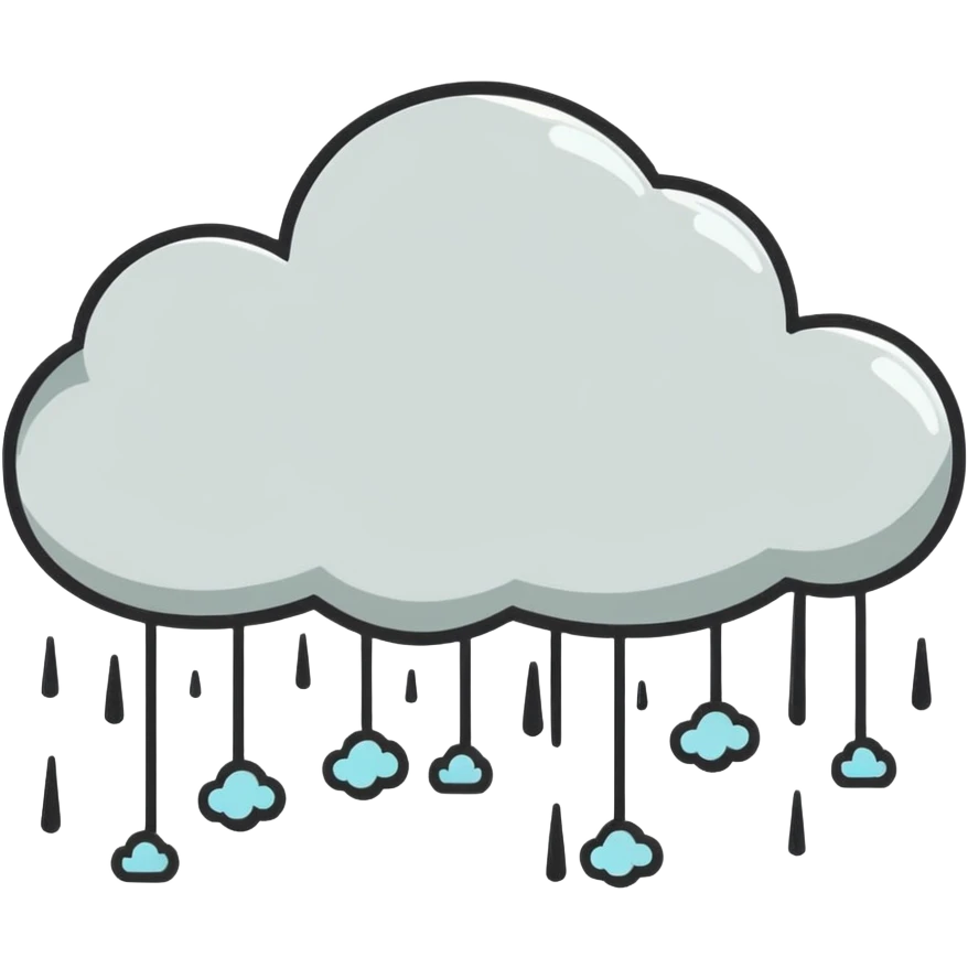 grey cloud is raining emoji