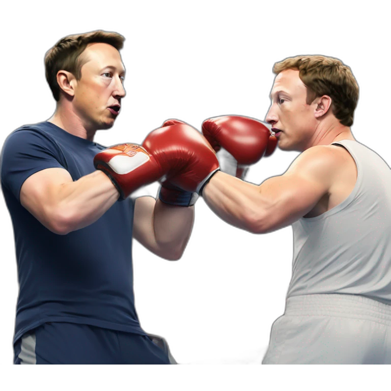 elon musk & mark zuckerberg boxing - elon musk knocked out emoji