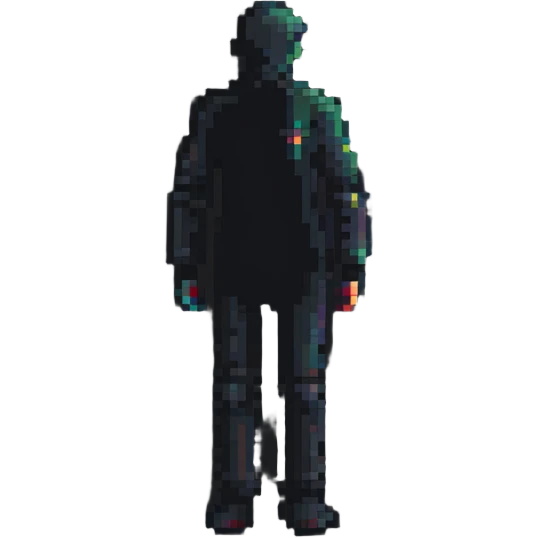 pixel art person silhouette, minimalist human shape emoji
