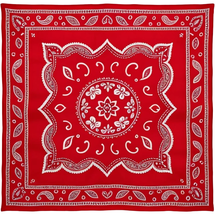Red paisley bandana, bandana emoji