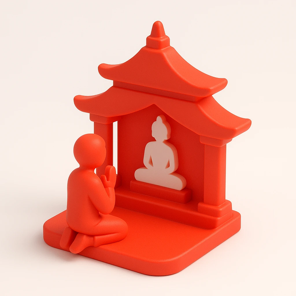 people praying in a Buddhist temple emoji