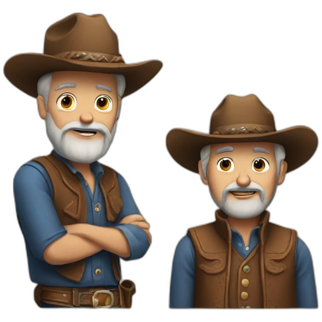 Two old cowboys with beards emoji