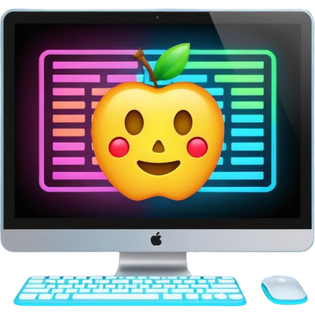 A computer screen with codings emoji