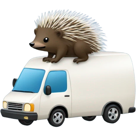 Porcupine driving a van  emoji