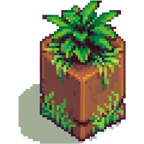 Minecraft grass block, square shape, brown and green, smooth, isometric emoji