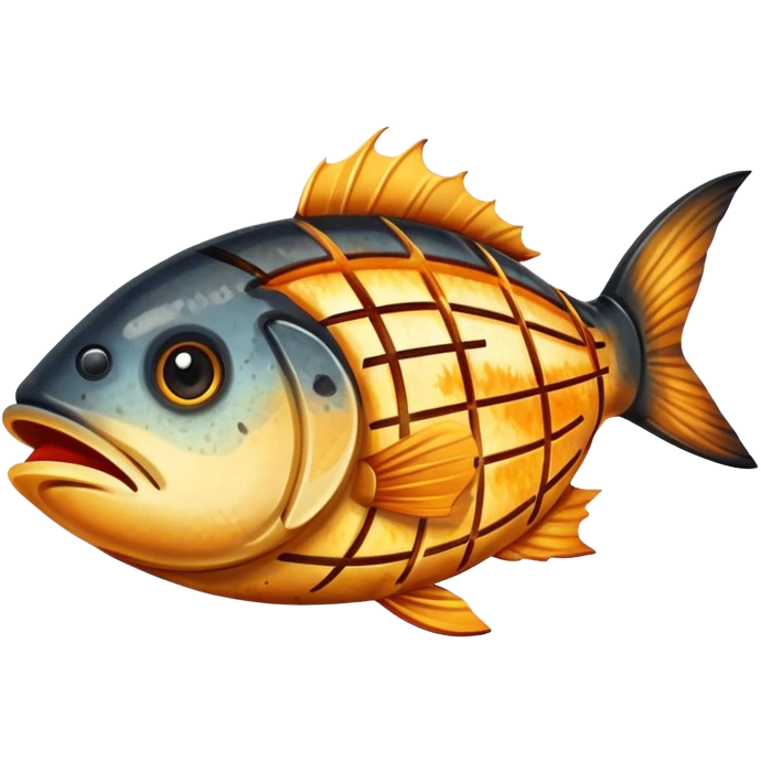 Fish barbecuing  emoji