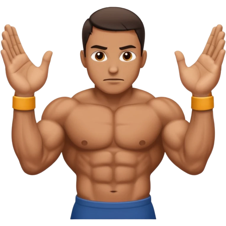 tough out with hands to the side  emoji