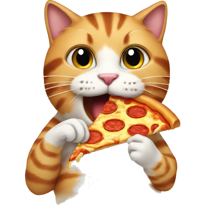 Cat eating a piece of pizza  emoji