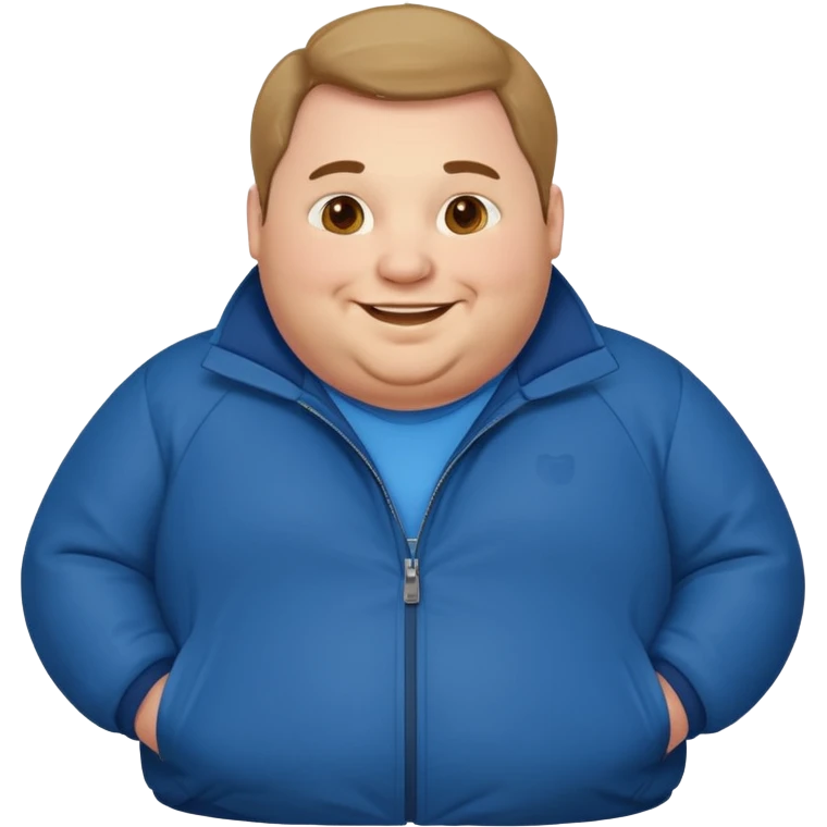 fat man wearing blue jacket emoji