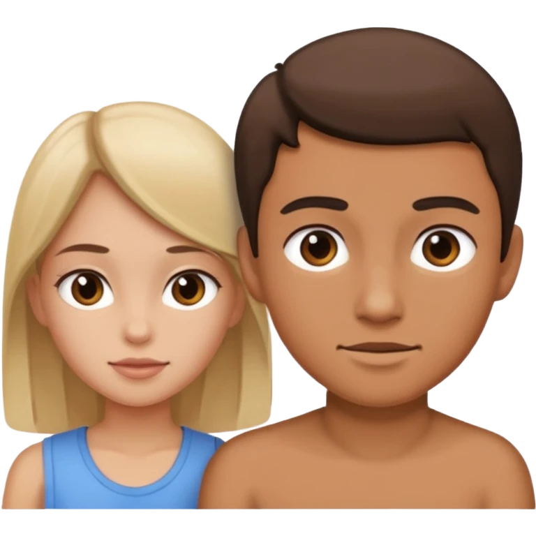 A girl looking at a boy emoji