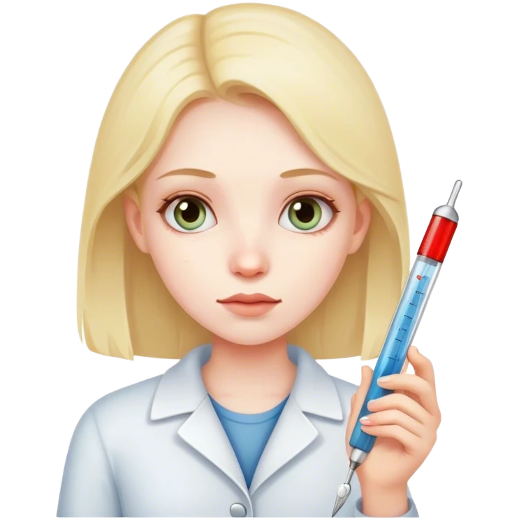 Девушка с градусником  emoji