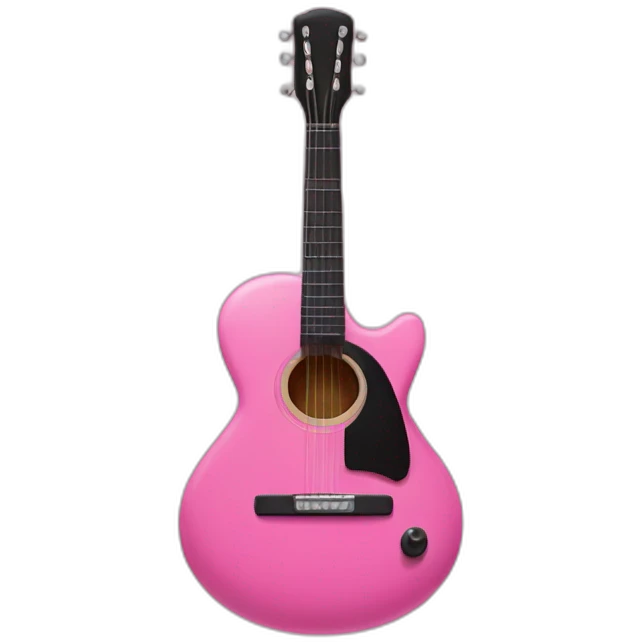 Black guitar with a thin coquette pink bow  emoji