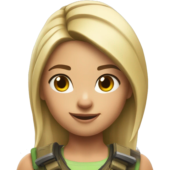 Blonde Girl playing Fortnite emoji