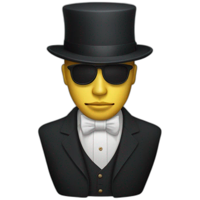 award avec une main qui tient le chapeau de Magritte emoji