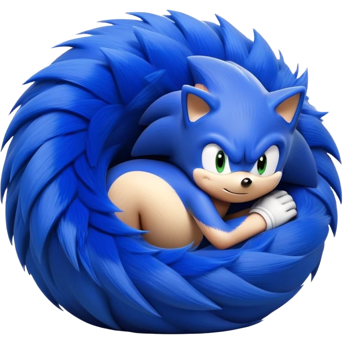 Sonic the Hedgehog curled up in a ball, ready to spin emoji