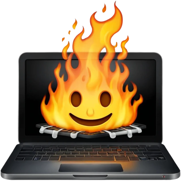 burning laptop emoji
