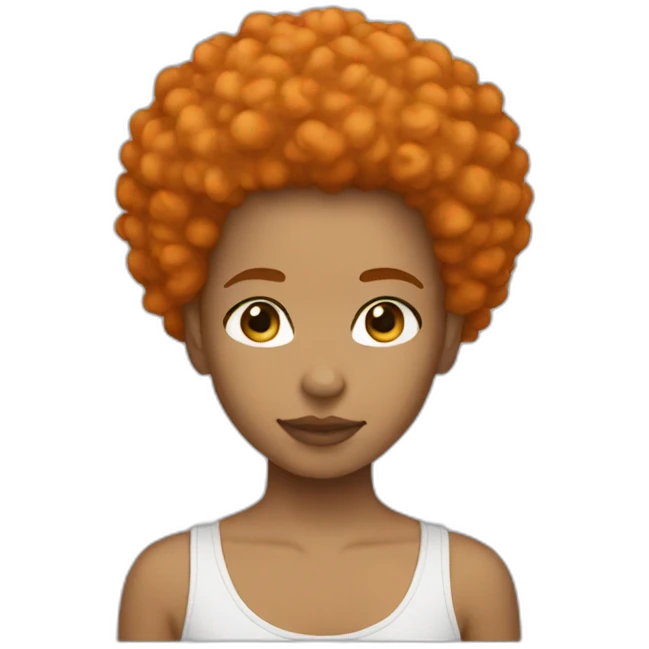 Light skin afro Orangehair back emoji