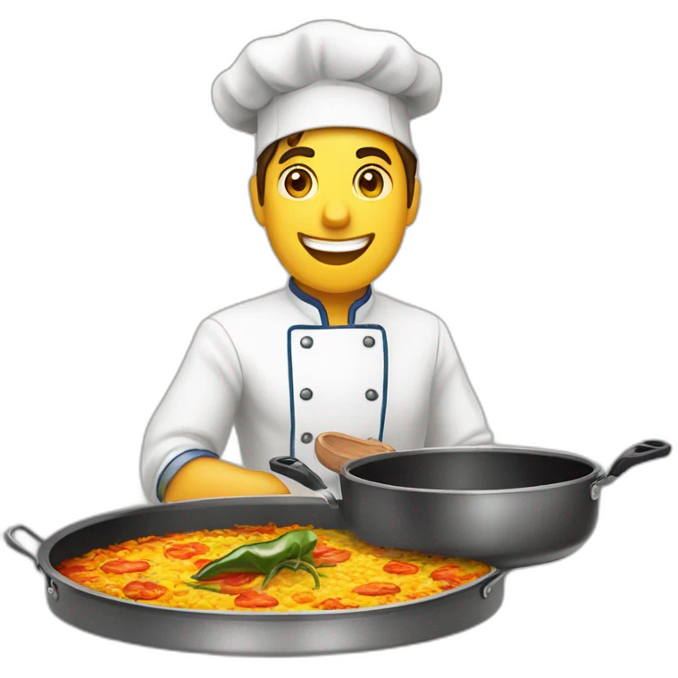 Cocinero haciendo Paella de bogavante emoji